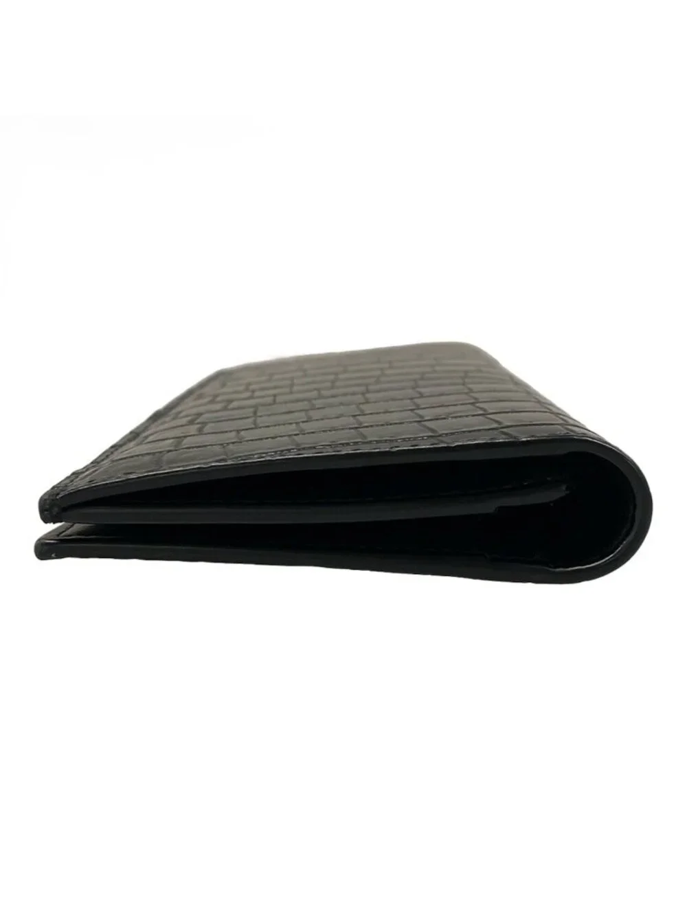 Saint Laurent Paris Wallet Black Embossed Leather